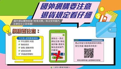 114年5月消費者保護宣導-國外網購要注意 退貨規定看仔細