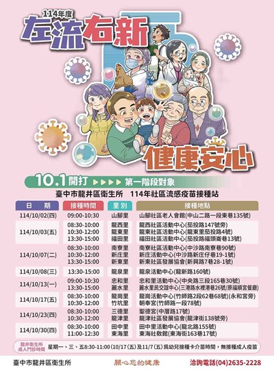 114年度左流右新疫苗接種站